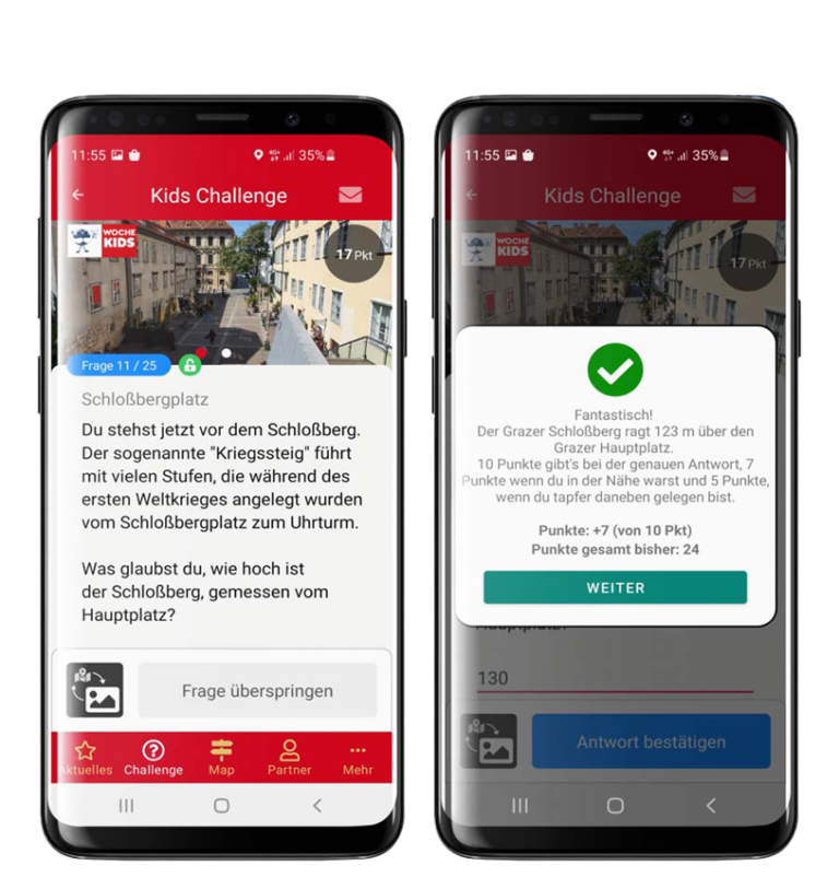 Graz City Challenge - TOURbert Quiz-App